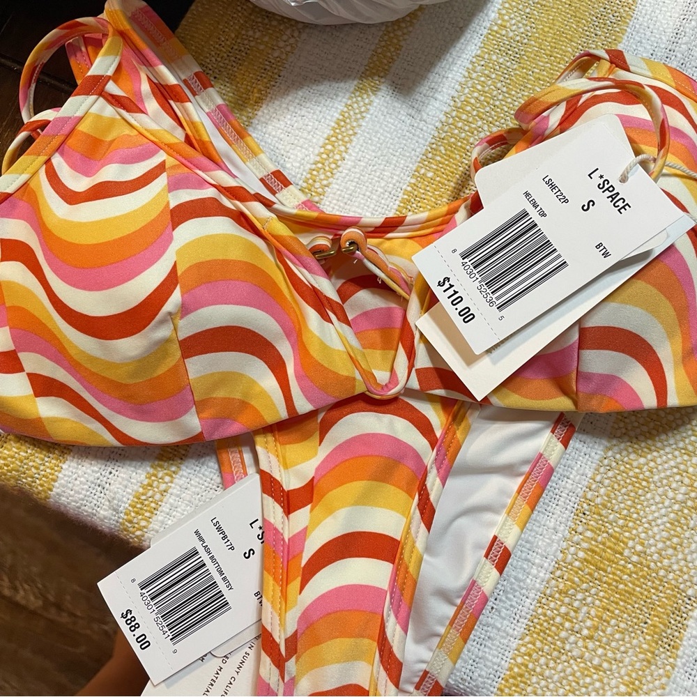 NWT Eco Chic Econyl® Helena Bikini Top & Whiplash Bottom in By The Waves - SMALL